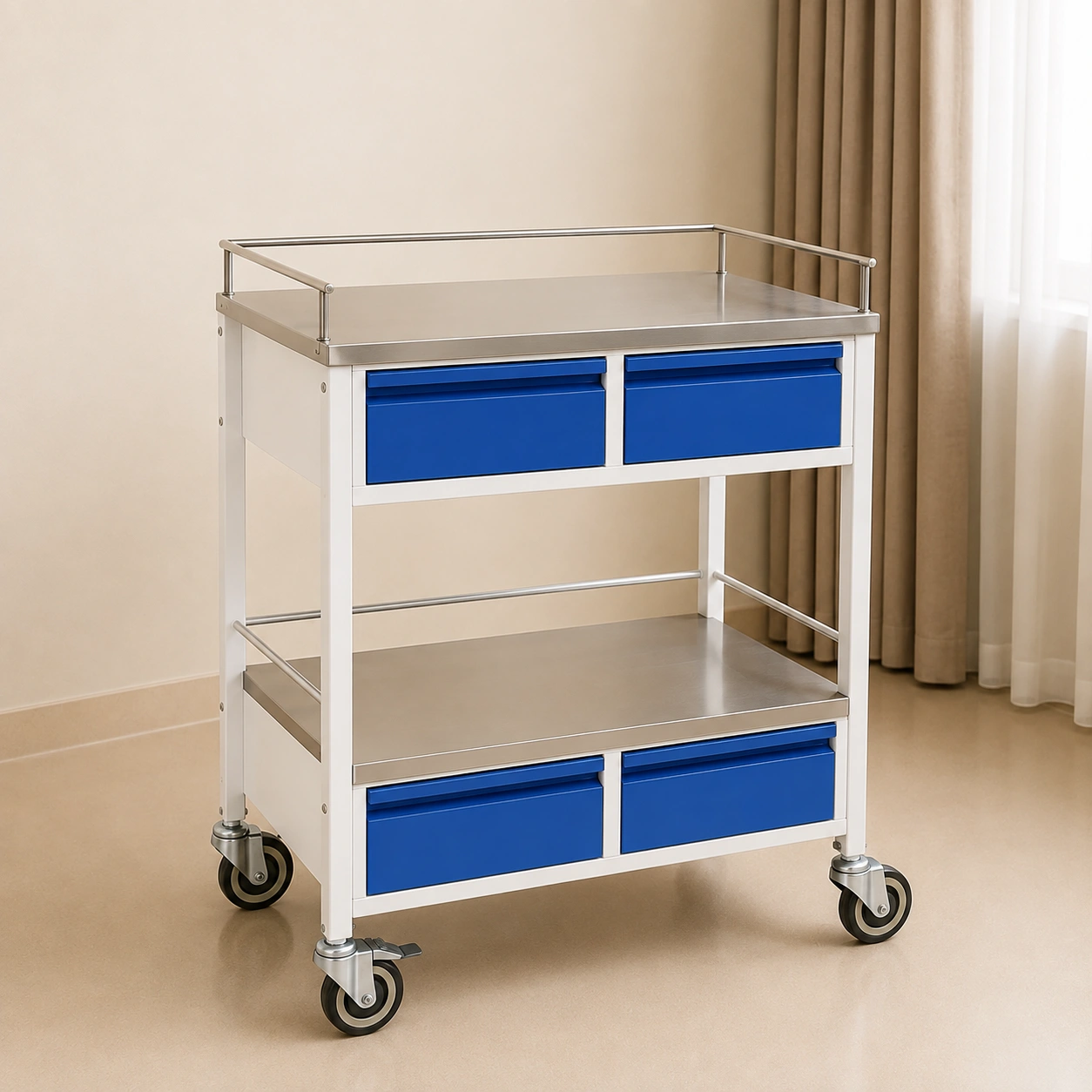 Hospital Trolley Manufacturer in Delhi — Crash Cart, Medicine Trolley | Shiv Balaji Surgical